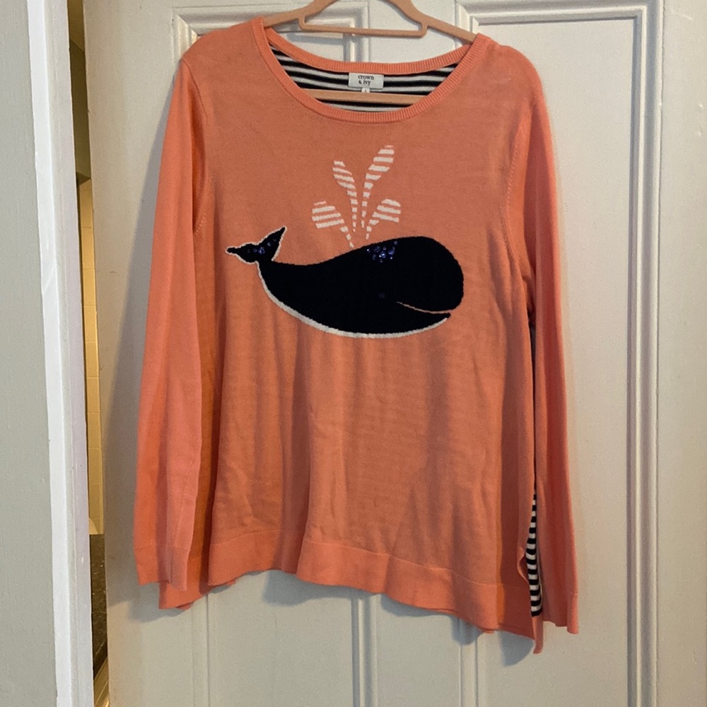 Crown and ivy whale sweater